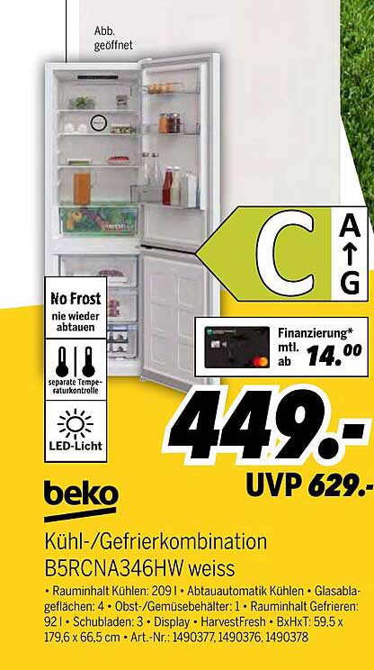 Kühl-/Gefrierkombination B5RCNA346HW weiss