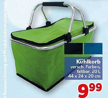 Kühlkorb versch. Farben, faltbar, 20 l 44 x 24 x 20 cm