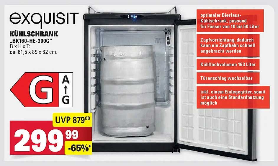 KÜHLSCHRANK „BK160-HE-300G“