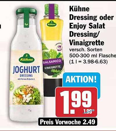 Kühne Dressing oder Enjoy Salat Dressing/Vinaigrette
