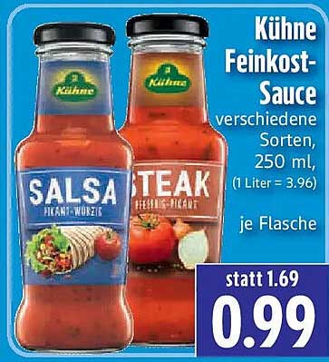 Kühne Feinkost-Sauce verschiedene Sorten, 250 ml, je Flasche