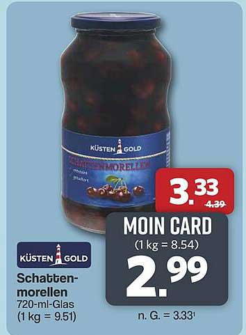 KÜSTEN GOLD Schattenmorellen 720-ml-Glas (1 kg = 9.51)