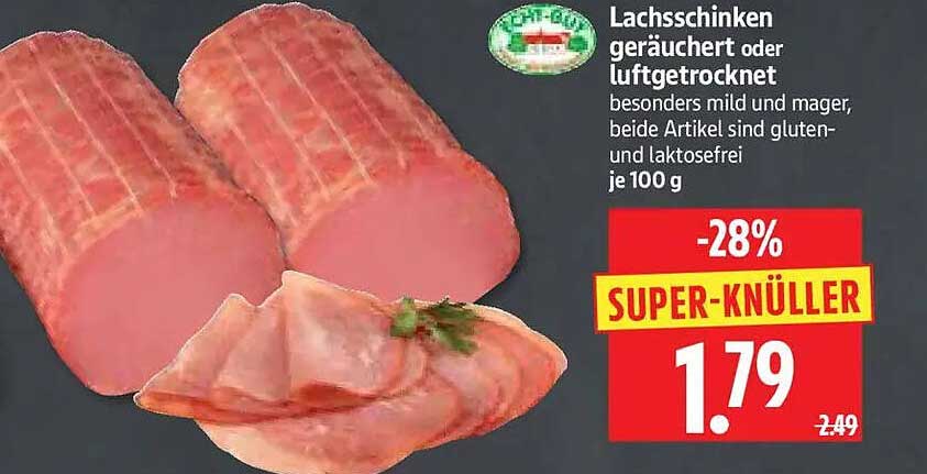 Lachsschinken geräuchert oder luftgetrocknet