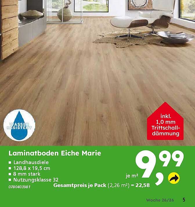 Laminatboden Eiche Marie