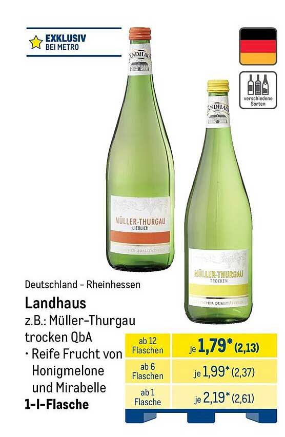 Landhaus z.B.: Müller-Thurgau trocken QbA