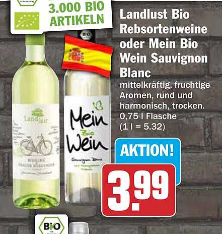 Landlust Bio Rebsortenweine oder Mein Bio Wein Sauvignon Blanc