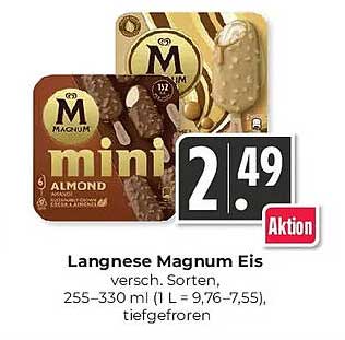 Langnese Magnum Eis versch. Sorten, 255–330 ml (L 9,76–7,55), tiefgefroren