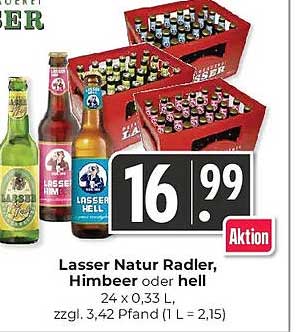 Lasser Natur Radler, Himbeer oder hell