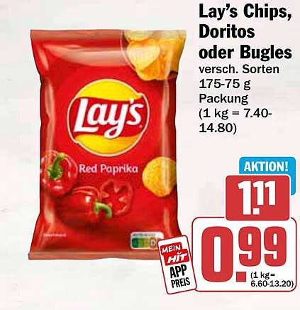 Lay’s Chips, Doritos oder Bugles
