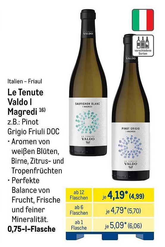 Le Tenute Valdo I Magredi z.B.: Pinot Grigio Friuli DOC