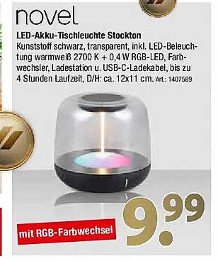 LED-Akku-Tischleuchte Stockton