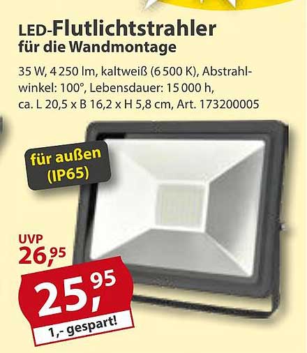 LED-Flutlichtstrahler für die Wandmontage