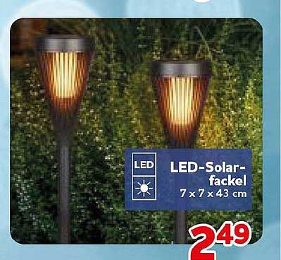 LED-Solar-fackel 7 x 7 x 43 cm