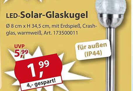 LED-Solar-Glaskugel