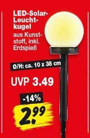 LED-Solar-Leuchtkugel aus Kunststoff, inkl. Erdspieß