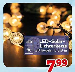LED-Solar-Lichterkette 20 Kugeln, L 3,9 m