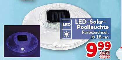 LED-Solar-Poolleuchte Farbwechsel, Ø 18 cm