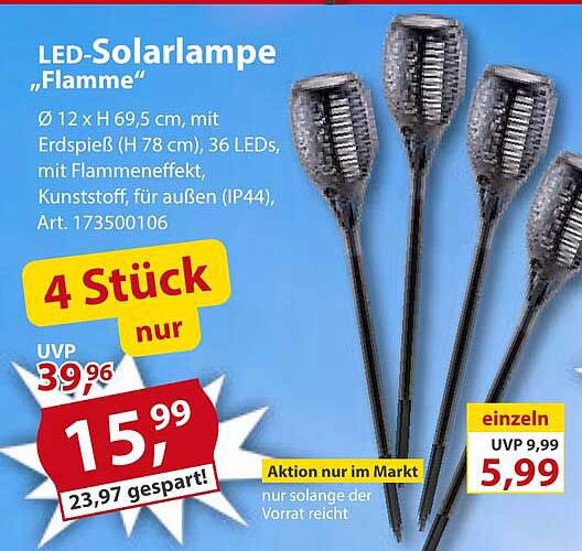 LED-Solarlampe „Flamme“