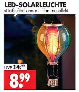 LED-SOLARLEUCHTE »Heißluftballon«, mit Flammeneffekt