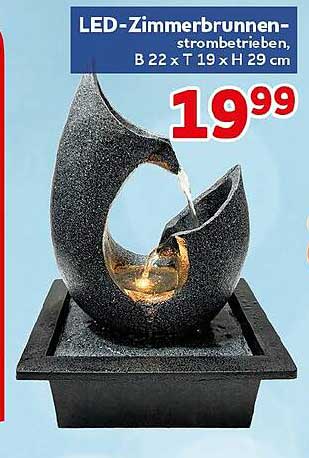 LED-Zimmerbrunnen- strombetrieben, B 22 x T 19 x H 29 cm