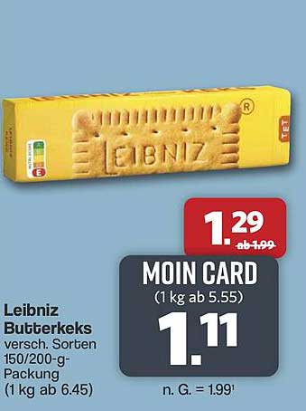 Leibniz Butterkeks versch. Sorten 150/200-g-Packung (1 kg ab 6.45)
