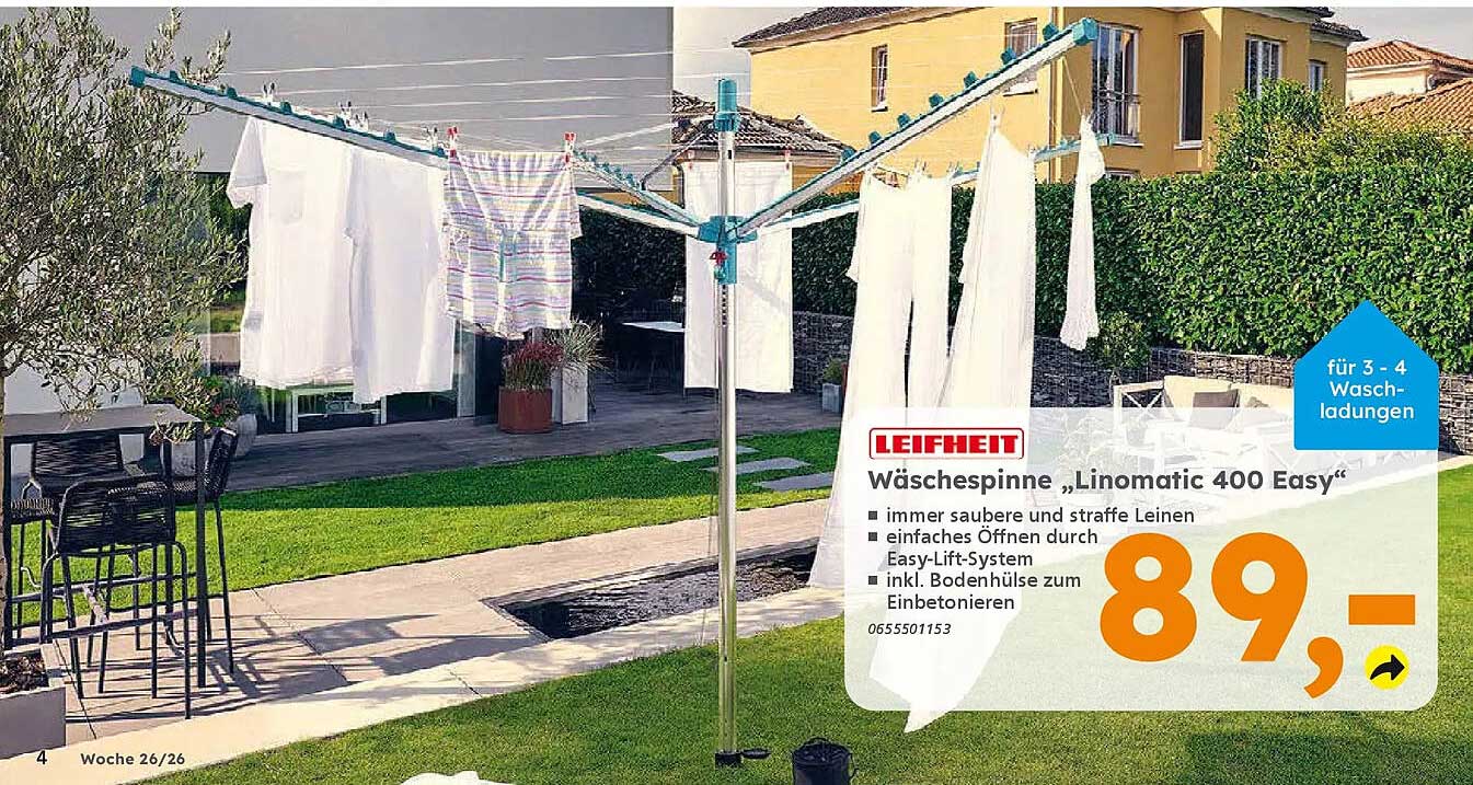 LEIFHEIT Wäschespinne „Linomatic 400 Easy“