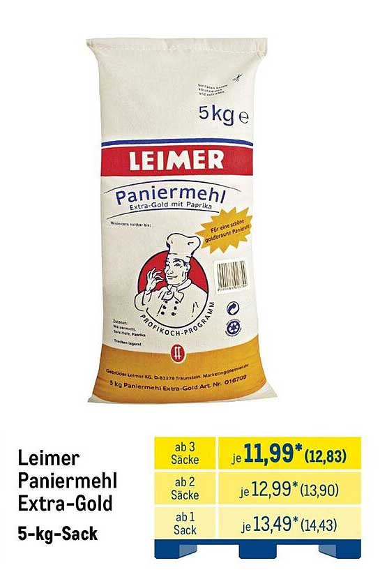 Leimer Paniermehl Extra-Gold 5-kg-Sack