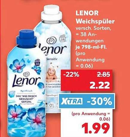 LENOR Weichspüler versch. Sorten, = 38 Anwendungen je 798-ml-Fl. (pro Anwendung = 0.06)