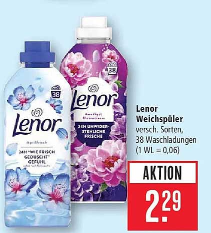 Lenor Weichspüler versch. Sorten, 38 Waschladungen (1 WL = 0,06)