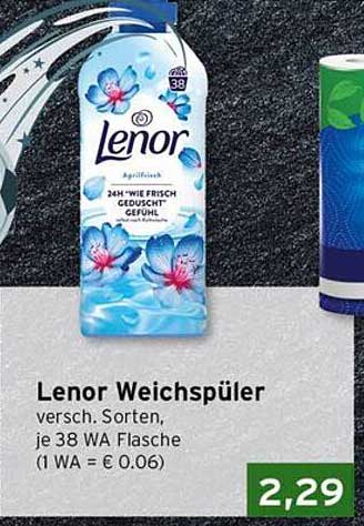 Lenor Weichspüler versch. Sorten, je 38 WA Flasche (1 WA = € 0.06)