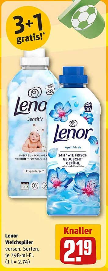 Lenor Weichspüler versch. Sorten, je 798-ml-Fl. (1 l = 2,74)