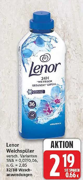 Lenor Weichspüler versch. Varianten 1WA = 0,07/0,06, n.G. = 2,85 32/38 Wasch-anwendungen