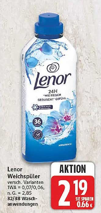 Lenor Weichspüler versch. Varianten 1WA = 0,07/0,06, n.G. 2,85 32/38 Wasch-anwendungen