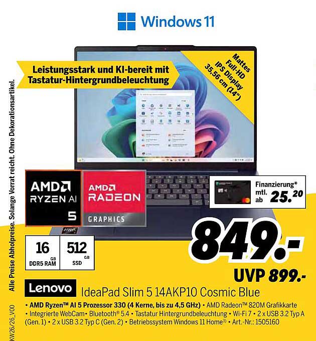 Lenovo IdeaPad Slim 5 14AKP10 Cosmic Blue