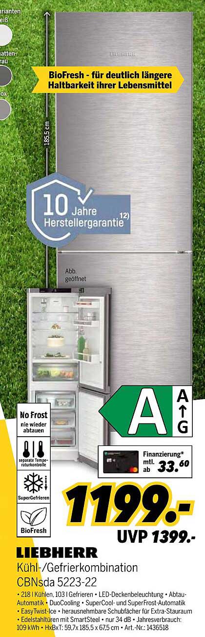 LIEBHERR Kühl-/Gefrierkombination CBNsda 5223-22