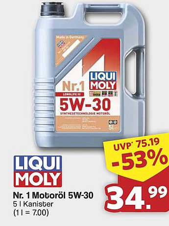 LIQUI MOLY Nr. 1 Motoröl 5W-30 5 l Kanister (1 l = 7.00)