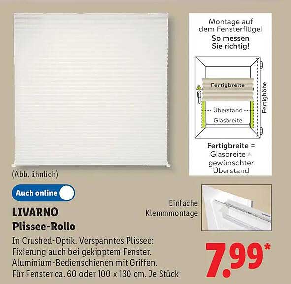 LIVARNO Plissee-Rollo