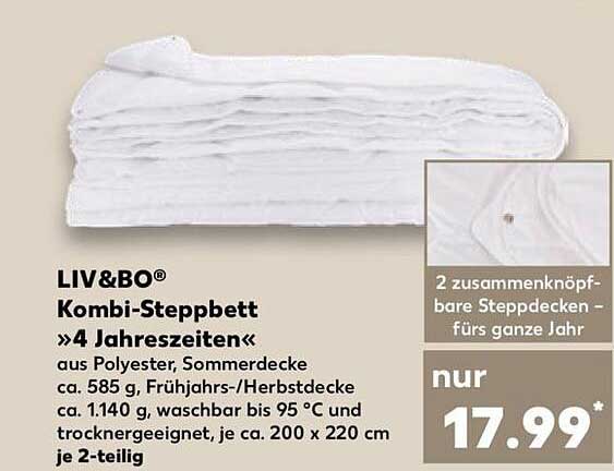 LIV&BO® Kombi-Steppbett »4 Jahreszeiten«