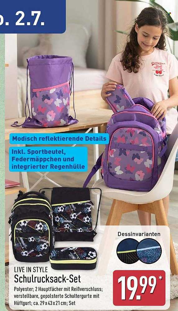 LIVE IN STYLE Schulrucksack-Set