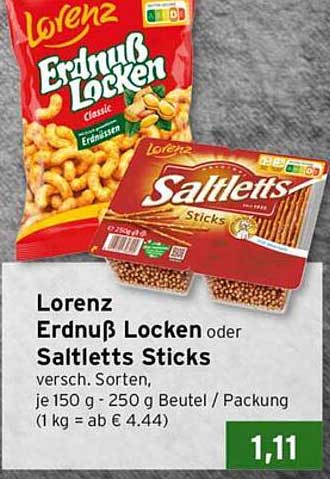 Lorenz Erdnuß Locken oder Saltletts Sticks