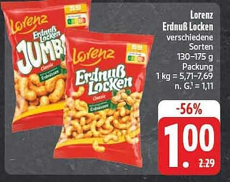 Lorenz Erdnuss Locken verschiedene Sorten 130-175 g Packung