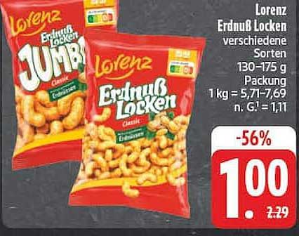 Lorenz Erdnuss Locken verschiedene Sorten 130–175 g Packung