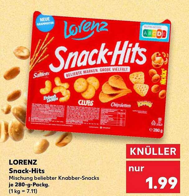 Lorenz Snack-Hits Mischung beliebter Knabber-Snacks je 280-g-Packg.