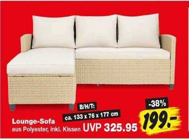 Lounge-Sofa aus Polyester, inkl. Kissen