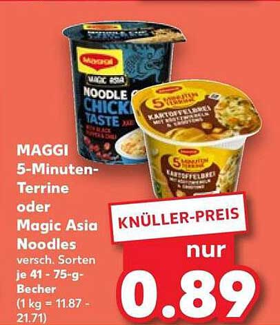 MAGGI 5-Minuten-Terrine oder Magic Asia Noodles
