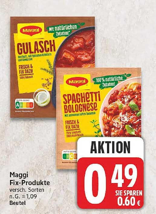 Maggi Fix-Produkte versch. Sorten n. G. =1,09 Beutel