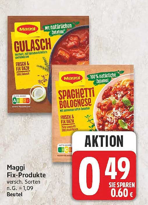 Maggi Fix-Produkte versch. Sorten n.G. =1,09 Beutel