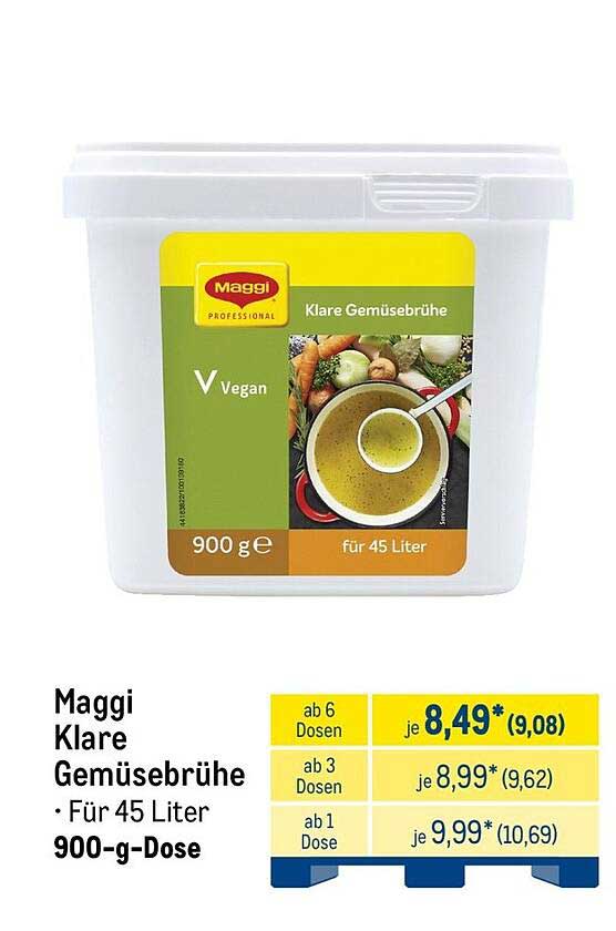 Maggi Klare Gemüsebrühe • Für 45 Liter 900-g-Dose