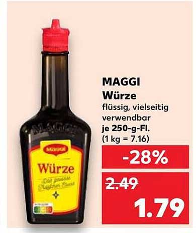 MAGGI Würze flüssig, vielseitig verwendbar je 250-g-Fl. (1 kg = 7.16)