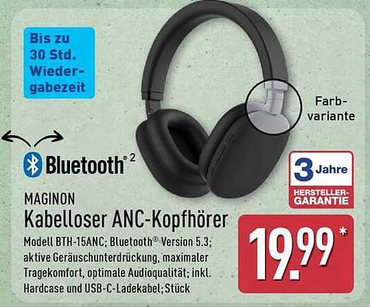 MAGINON Kabelloser ANC-Kopfhörer